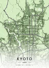 Rated 4.5 by 2 people. Kyoto City Map Green Poster Art Print By Mvdz Graphic Design Displate