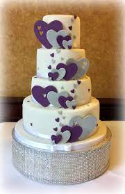 Cadbury Purple And Silver Heart Wedding Cake Purple Wedding Cakes Cadbury Purple Wedding Silver Wedding Cake
