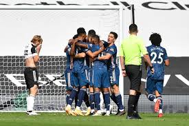 Up from the back, arsenal goalkeeper mat ryan gets his head on the corner, flicking it towards dani ceballos at the far post. Fulham V Arsenal Football Match Report 12 September 2020
