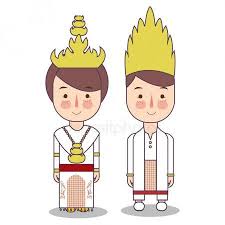  Palembang South Sumatra Province Wedding Couple Cute Indonesian Traditional Clothes Costume Bride And Gr South Sumatra Bride And Groom Cartoon Cartoons Vector