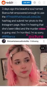 Instagram star bianca devins had her throat slit by jealous 'friend' brandon clark after he found brandon clark pleaded guilty to the murder of bianca devins, who has nearly 200,000 followers on. Yasmin Benoit Msc On Twitter Seriously Rollingstone Bianca Devins Said She Was Asexual In Her Own Words Are You Literally Going To Link To My Quote Insinuate That I Made Up