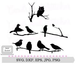 Bird Sitting On Branch Png Birds Svg Birds On A Branch Birds Clipart Birds Etsy Bird Silhouette Bird Clipart Silhouette Svg