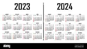 Calendrier Eag 2023 2024 Calendar 2023-2024. The Week Begins On Sunday. Simple Calendar Template.  Portrait Of Vertical Orientation. Annual Organizer Of Stationery. Vector  Illu Stock Vector Image & Art - Alamy