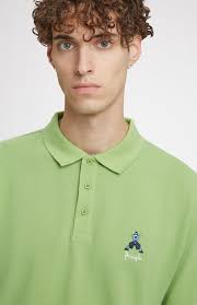 Pringle of Scotland Geometric George Polo Shirt in Field Green XS