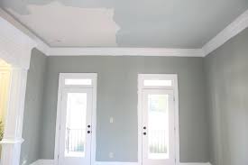 Blue ceilings paired with white walls lets the ikea fixture pop against the color. White White Blue Bower Power