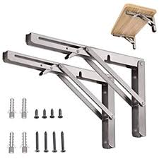 Toirxarn Support Mural Pliant En Acier Inoxydable Poli Pour Tables Bancs Et Etageres Capacite De Charge 150 Kg En 2020 Parement Mural Support Tablette Table Pliable