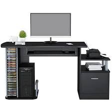 Die schwarz folierte arbeitsplatte ruht auf einem weiß folierten regal. Computerschreibtisch Schreibtisch Schwarz S 202c 736
