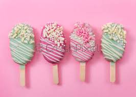 Different Cake Pops Ice Creams On Pink Background Stock Photo Crushpixel