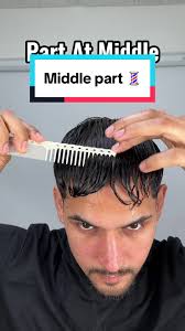 Fluffy Middle Part Hispanic Boy