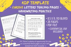 These printables cover both print manuscript and cursive script writing. Kdp Cursive Handwriting Letters Practice Grafik Von Tomboy Designs Creative Fabrica