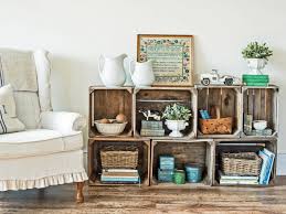 Add some paint or a small decoration, or leave it plain. Upcycle Wood Crates Into A Rustic Bookshelf Hgtv