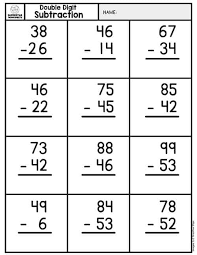 4 grid diving for double digits: Double Digit Subtraction Superstar Worksheets
