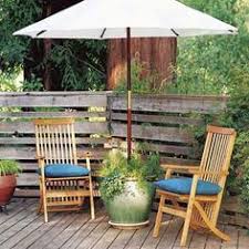 To make you own umbrella, take apart your old umbrella and measure the canopy to figure out much fabric to buy. 10 Diy Umbrella Base Ideas Outdoor Umbrella Patio Umbrella Stand Backyard