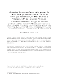 Is your network connection unstable or browser outdated? Pdf Quando A Literatura Reflete A Vida Retratos Da Violencia De Genero Nos Contos Foram As Dores Que O Mataram De Dina Salustio E Descartavel De Fernando Monteiro