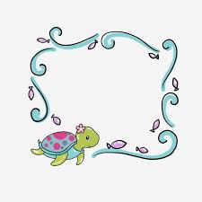 Cute Sea Turtle Pink Fish Beautiful Border Cartoon Border Hand Drawn Animal Border Creative Turtle Border Cute Sea Turtle Png Transparent Clipart Image And P Pink Fish Cute Turtle Cartoon Cute