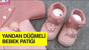 Yandan Dugmeli Patik Modeli Orgu Modelleri Youtube Patikler Bebek Patik Bebek