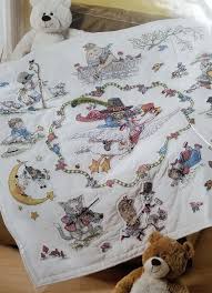 Mary Engelbreit Stamped Cross Stitch Kit Mother Goose Baby Quilt Bucilla 45358 Plaidbucilla Cross Stitch Baby Blanket Baby Quilts Disney Cross Stitch Patterns