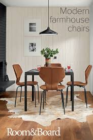 Room Board Pike Leather Chairs With Parsons Table Modern Dining Room Dining Table Dining Table Chairs