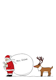 便箋テンプレート サンタクロースとトナカイ2 ダウンロード かわいい無料イラスト 素材絵箱クリスマス館 クリスマス イラスト 手書き サンタクロース デザイン クリスマス 絵本