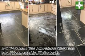 A Client Of Ours Recently Moved Into A Relatively New Property In The Town Of Blackwood Where The Black Sl Slate Flooring Black Slate Tiles Slate Floor Kitchen