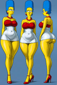 Extremely Short Legs, Front View, Marge Simpson With Tall Blue Hair Furry AI  Porn
