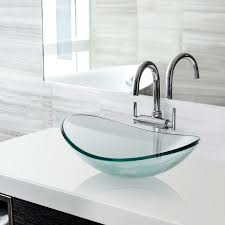 miligore modern glass vessel sink