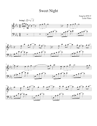 Piano notes sweet dreams piano. Lunar Piano Bts V Sweet Night Itaewon Class By Lunar Piano