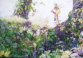 ホテル日航東京の個展の6号チョット華やかな絵 小林啓子水彩画の部屋 水彩風景 風景画 水彩