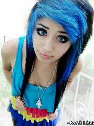 2 Black And Blue Hair Tumblr Emo Scene Hair Scene Haircuts Hair Styles