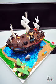 Ahoy Pirates Seashells Ocean Beach Pirate Ship Cakes Yummy Cakes Luau Cakes