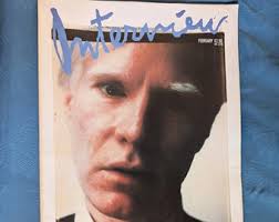 Interview Magazine. Feb. 1989. Andy Warhol-james Wood-yoko Ono-merce  Cunningham-elvis Costello-bruce Webber-ofra Haza.