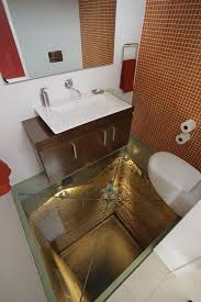 Bathroom With A View Of A 15 Story Drop Glass Floor Flooring Bathroom Design