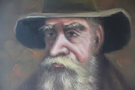 Antique Portrait Painting, Original Art, Oil Painting, Framed, Signed,  Portrait of a Man, Classic, Green Hat, Moustache Beard, Vintage Art