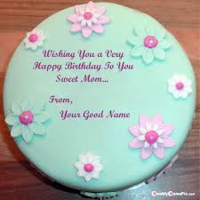 You just need to visit our site that offers personalized beautiful birthday cake images, select any image of birthday cake. Flowers Happy Birthday Cake For Sweet Mom Wishes Your Name Pictures