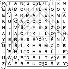 Enter the international phonetic alphabet. Phonetic Alphabet Solution Word Search Puzzle