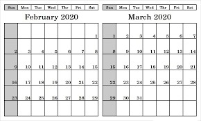 February And March 2020 Calendar Custom Calendar Maker Printable Calendar Calendar Template Printable Calendar Template Calendar Printables