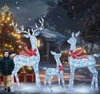 Amazon.com: 58 Inch 3D Colorful Large Lighted Christmas Deer ...