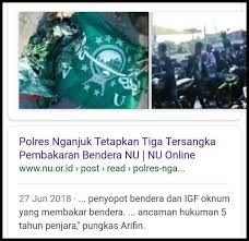Arti kalimat لَا اِلَهَ اِلَّا الله tidak ada tuhan yang berhak kita sembah kecuali hanya. Polres Nganjuk Tetapkan Tiga Tersangka Pembakaran Bendera Nu Bagiamana Dengan Pembakar Bendera Tauhid Portal Islam