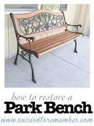 How To Restore An Old Park Bench Wrought Iron Bench Iron Bench Wooden Park Bench
