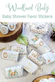 Watercolor Woodland Baby Shower Mini Candy Bar Wrappers 45 Count Baby Shower Woodland Theme Woodland Baby Shower Favors Baby Shower Woodland