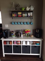 Coffee bar / mini fridge coffee bar cabinet / country chic style coffee or tea bar / coffee bar with one hinged door with small storage. I Ve Been Dreaming Of One Of These For Over A Year And This Weekend It Finally Happened A Coffee And Tea Bar Coffee Bar Home Home Coffee Bar Diy Coffee Bar
