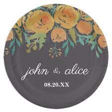 Get it as soon as mon, aug 2. Yellow And Brown Peonies And Roses Wedding Paper Plate Zazzle Com Paper Plates Wedding Yellow Floral Wedding Invitations Wedding Paper