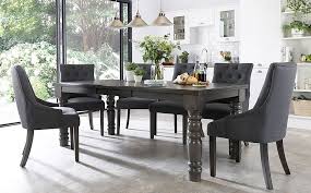 Shop wayfair for all the best grey rustic & farmhouse kitchen & dining tables. Hampshire Grey Wood Extending Dining Table With 6 Duke Slate Fabric Chairs Furniture And Choice