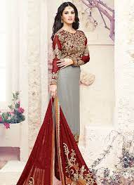 Buy Grey And Maroon Amyra Dastur Straight Suit Salwar Kameez Online Shopping Slsudaern771zb Indian Party Wear Indian Dresses Online Indian Wedding Wear