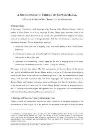 The meaning of circumstance in various phrases and sentences. Doc A Sociolinguistic Profile Of Kupang Malay A Creole Spoken In West Timor Eastern Indonesia June Jacob Academia Edu