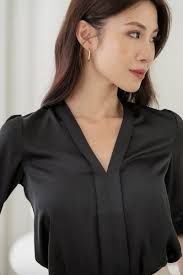 Jovie Satin Blouse (Black)