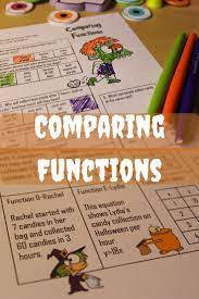 This Halloween Comparing Functions Coloring Activity Is Fun Alternative To Another Boring Wo Halloween Math Activities Math Activities Math Games Middle School