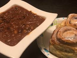 Savory red chili and sweet cinnamon rolls with hint of orange. Homemade Throwback Thursday Chili And Cinnamon Rolls Food