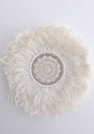 Round White Feather And Shell Wall Art Feather Wall Art Feather Wall Feather Wall Hanging