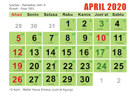 Download template kalender 2020 eps gratis : Kalender April 2020